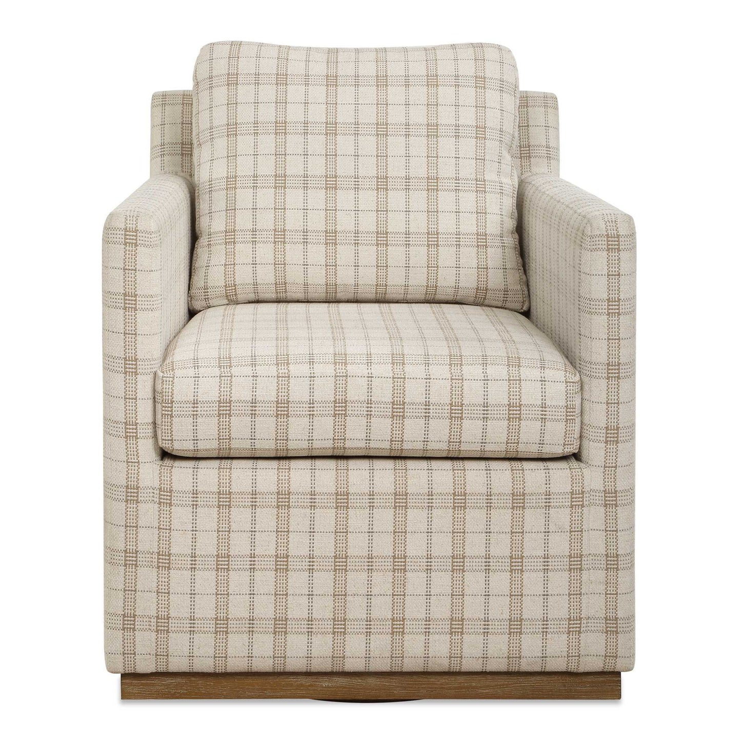 Basie - Casual Linen Swivel Chair - White