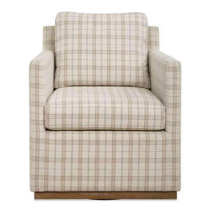 Basie - Casual Linen Swivel Chair - White