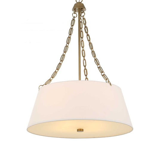 Andalucia - 4 Light Drum Pendant - Gold / White