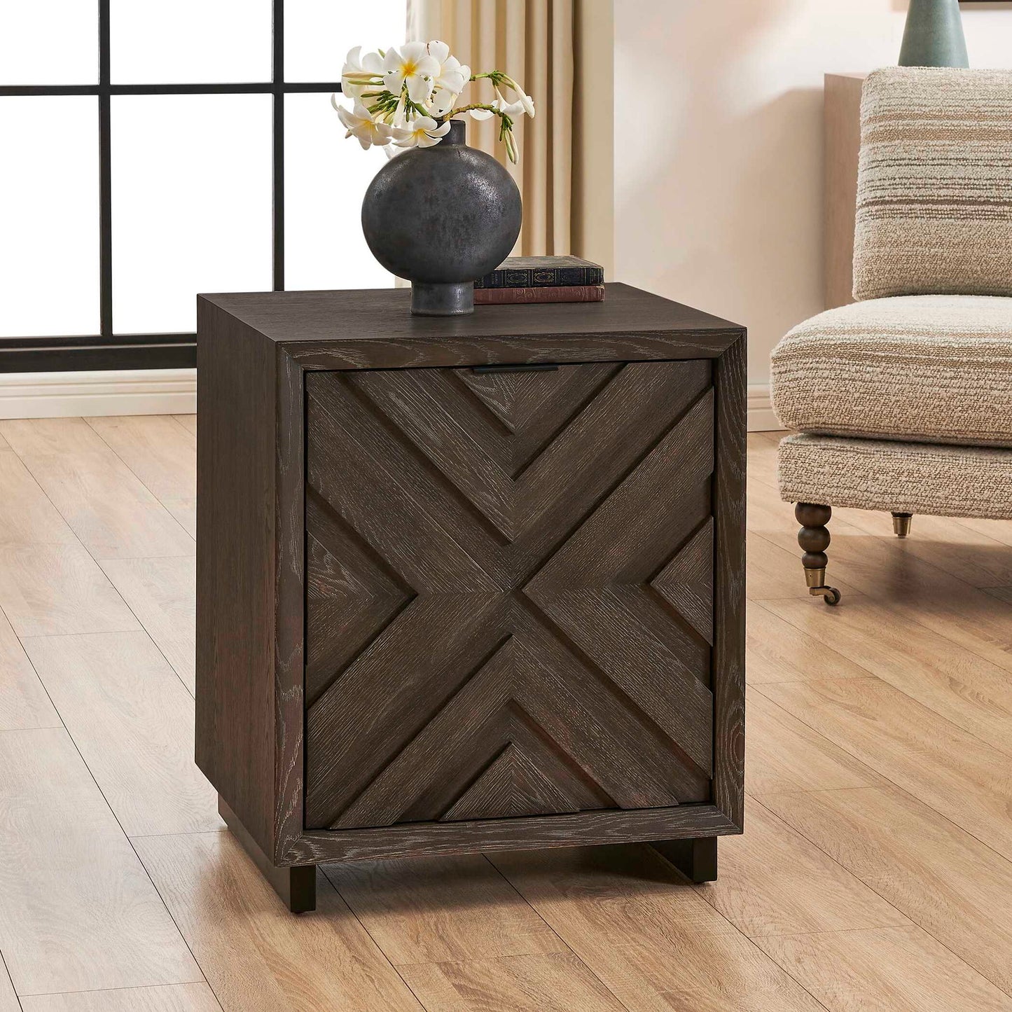 Barrett - Oak Cabinet - Dark Charcoal