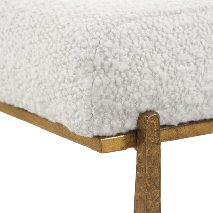 Midas - Small Bench - Gold / White