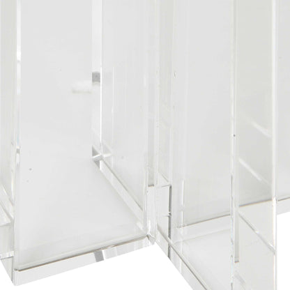 Crystal - Pillar Candleholders (Set of 2) - Silver