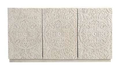 Triolia - Three Door Credenza - Weathered White