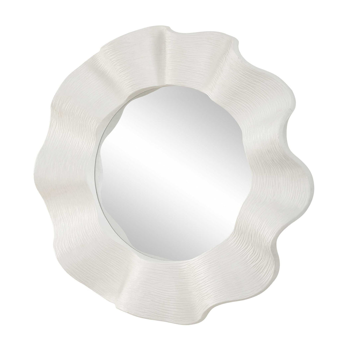 Wave Length - Round Mirror - White