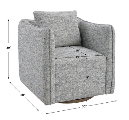 Corben - Swivel Chair - Pearl Silver