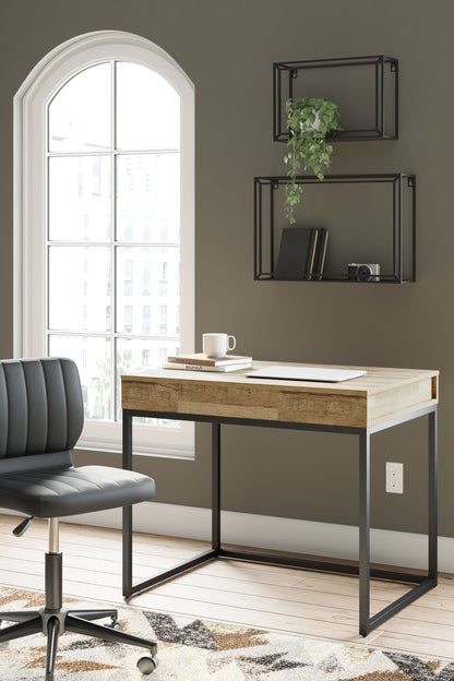 Gerdanet - Light Brown / Black - Home Office Lift Top Desk