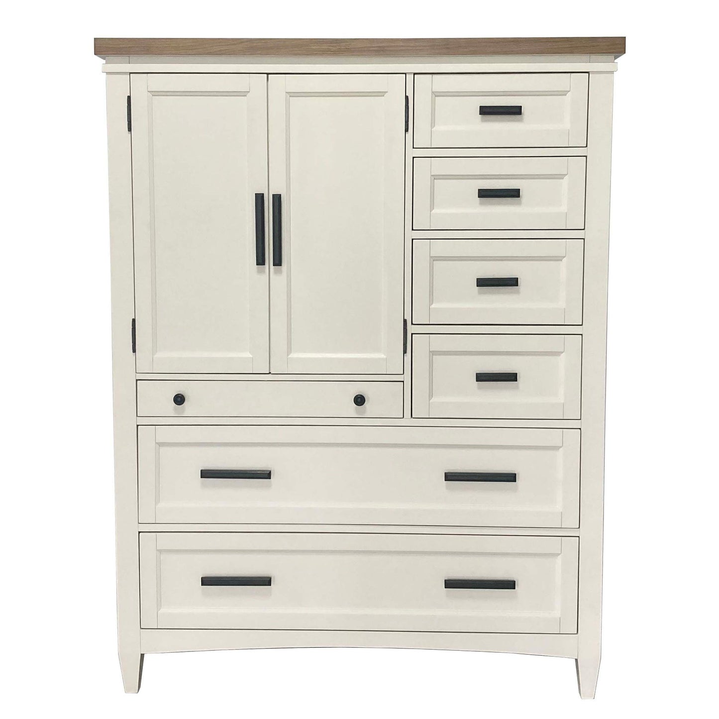 Americana Modern Bedroom - 7 Drawer Door Chest With Workstation - Cotton