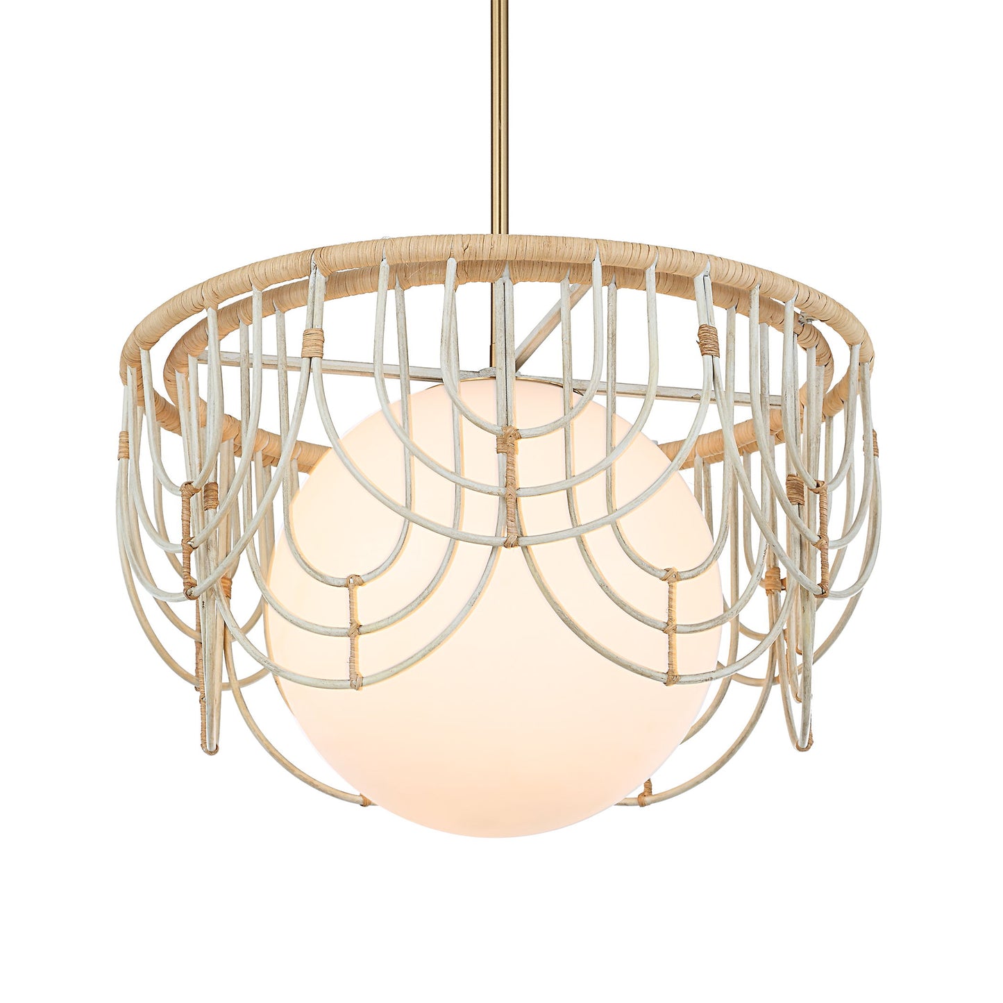 Arches - 1 Light Rattan Pendant - Light Brown