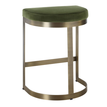 Ivanna - Brass Counter Stool - Moss