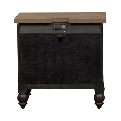 Americana Farmhouse - 2 Drawer Night Stand With Charging Station
