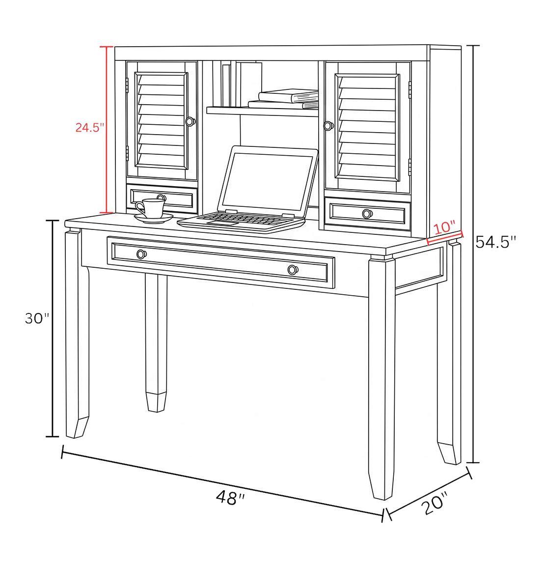 Boca - U Shape Desk With Hutch And File - Cottage White