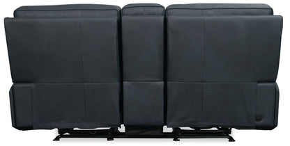 Riverton - Power Gliding Console Loveseat With Power Headrest And Lumbar - Black