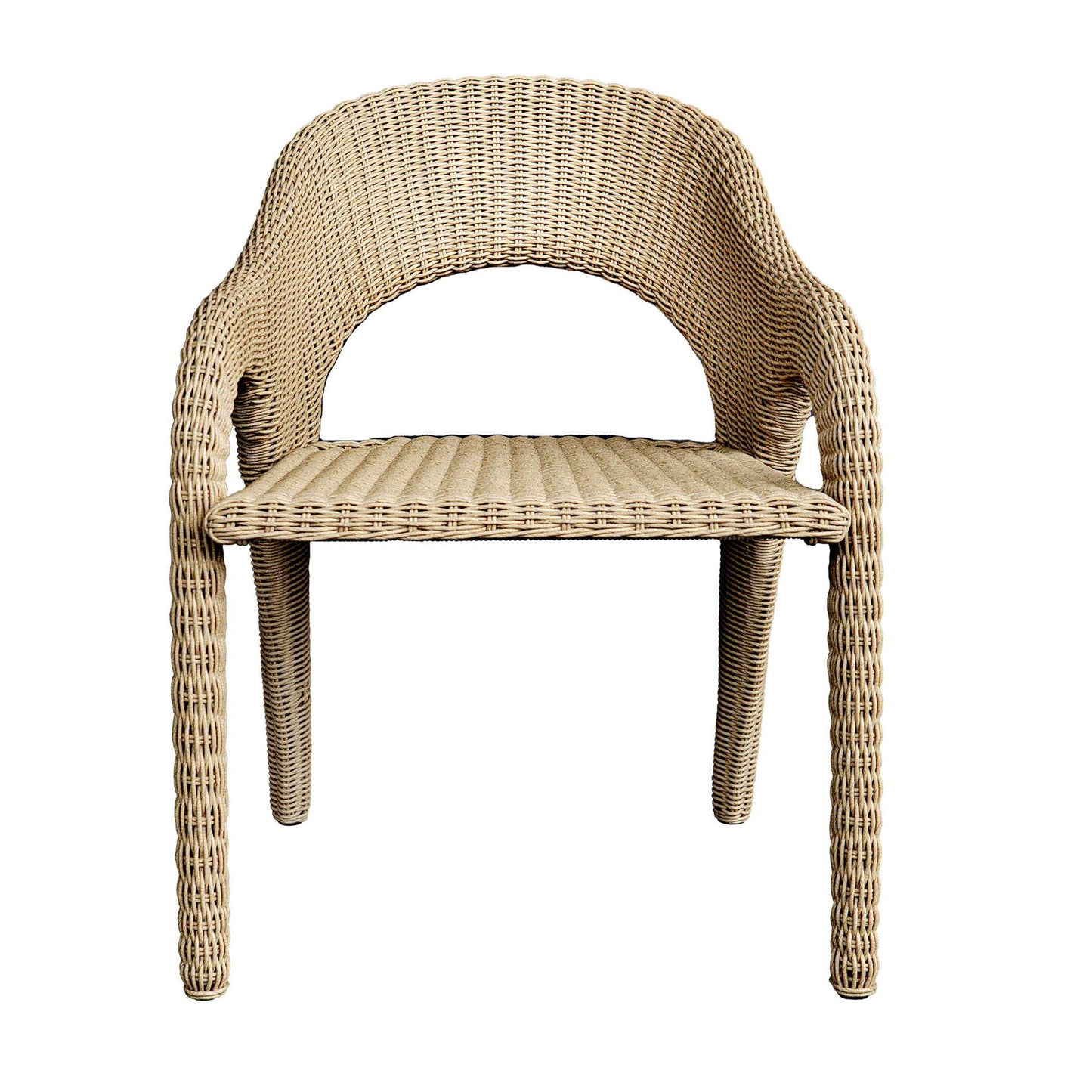 Kavali - Outdoor Wicker Dining Armchair - Woodtone