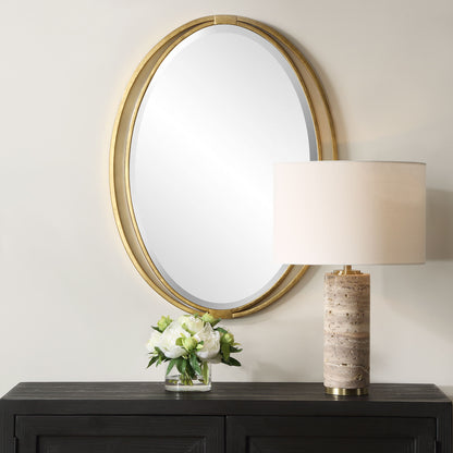 Rhodes - Gold Oval Mirror