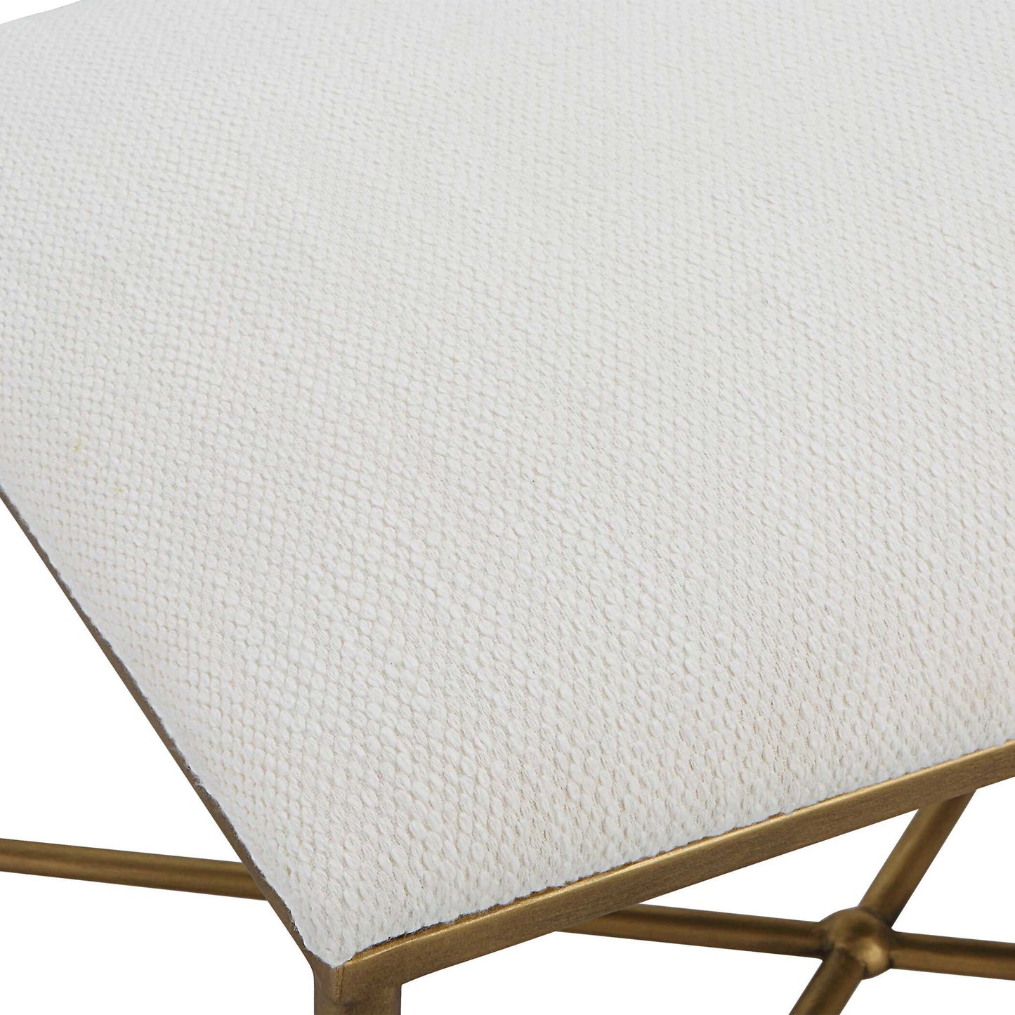 Avenham - Small Framed Bench - Gold & White