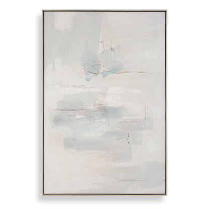 One And Only - Hand Painted Abstract Art - Blue / Brown / Gray / White