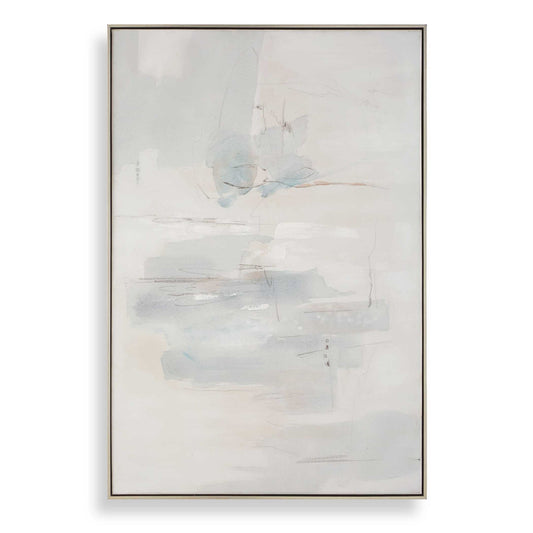 One And Only - Hand Painted Abstract Art - Blue / Brown / Gray / White