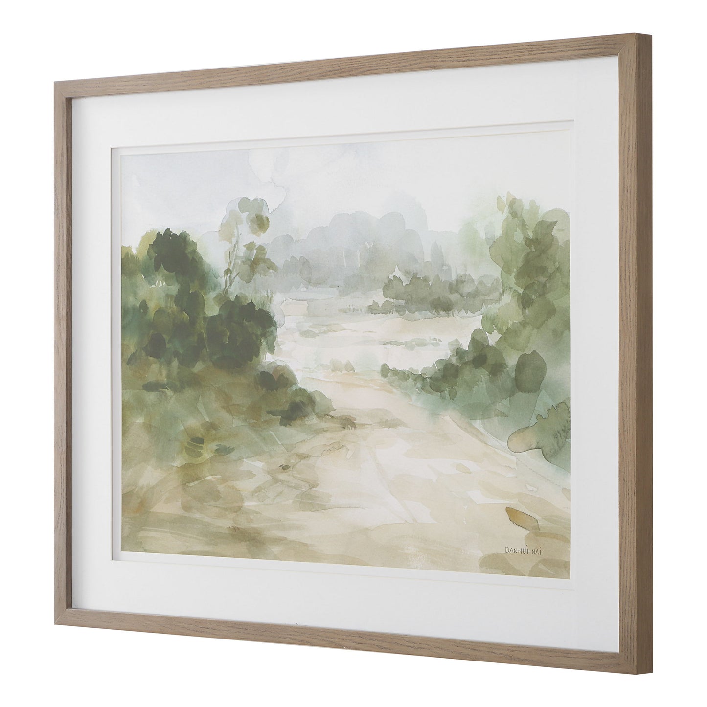 Verdant - Watercolor Landscape Print - Light Brown