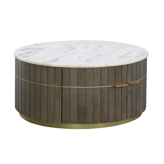 Cameron Park - Four Door Cocktail Table - Nolan Gray / White Marble