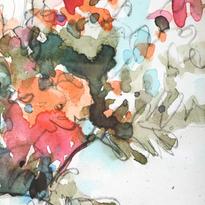 Fresh Flowers - Watercolor Prints (Set of 2) - Beige