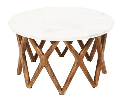 Axis - Barrett's Creek Cocktail Table - Natural / White Marble