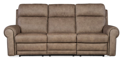 SS - Duncan Power Sofa With Power Headrest & Lumbar - Light Brown