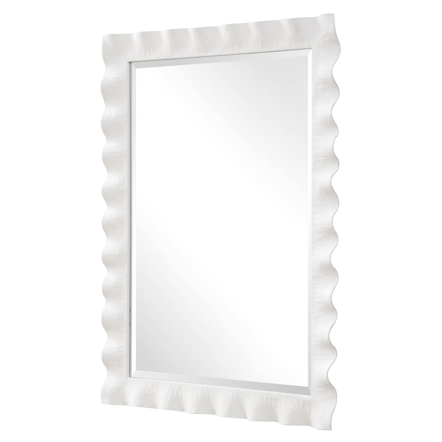 Haya - White Scalloped Mirror