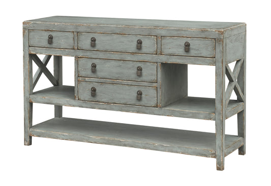 Xara - Five Drawer Credenza - Bexley Vintage Gray Green