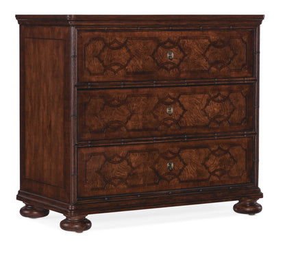 Charleston - Three-Drawer Wood Nightstand - Dark Brown