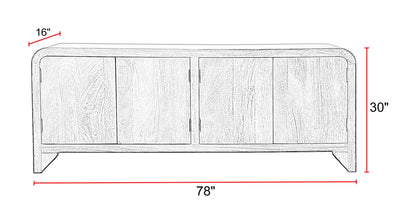 Portico - 78" Console - Warm Brown