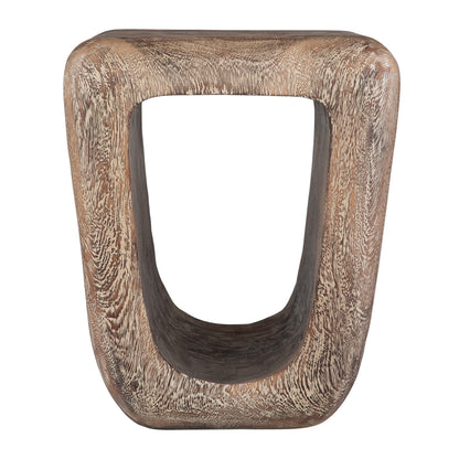 Loophole - Bleached Wash Accent Stool - Dark Brown