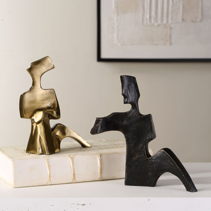 Affection - Bronze Gold Sculpture (Set of 2)