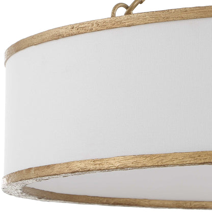 Algiers - 8 Light Drum Pendant - Gold / White