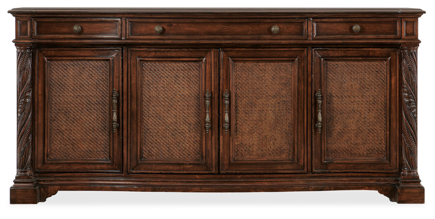 Charleston - Four Door-Three Drawer Buffet - Dark Brown