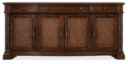 Charleston - Four Door-Three Drawer Buffet - Dark Brown