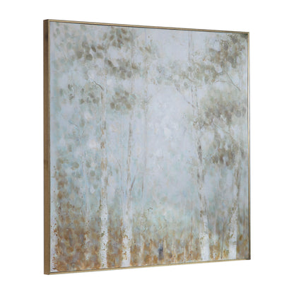 Cotton Woods - Hand Painted Canvas - Light Blue