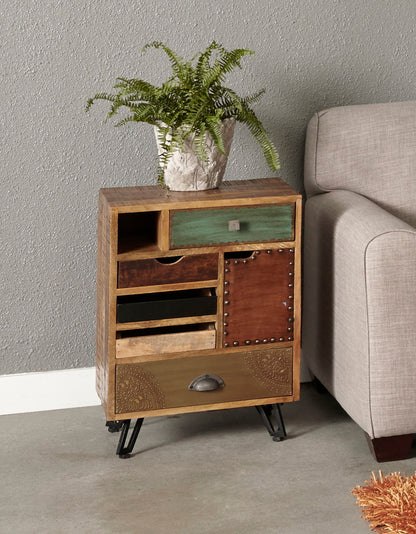 Brisbane - Five Drawer One Door End Table - Multicolor