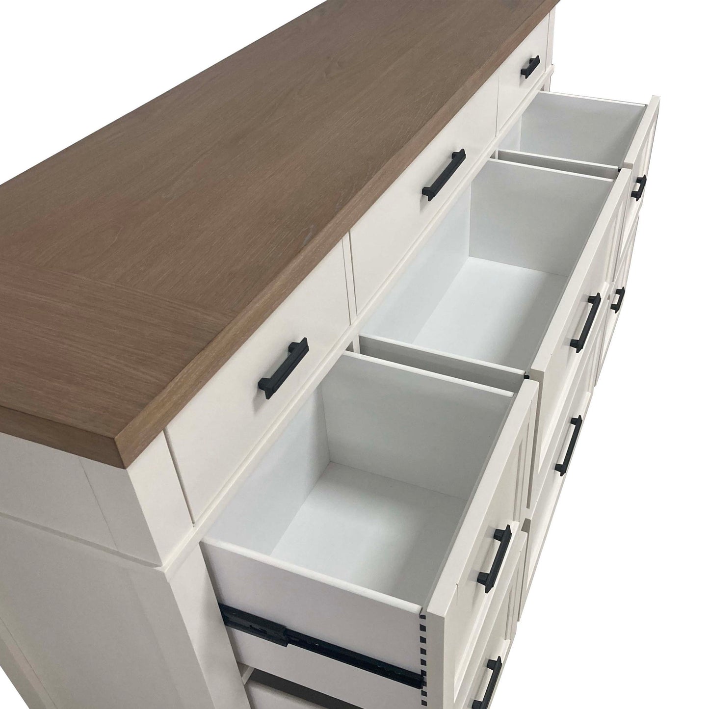 Americana Modern Bedroom - 9 Drawer Dresser And Mirror - Cotton