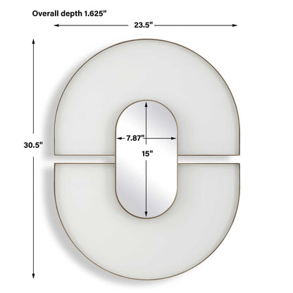 Encase - Modern Oval Mirror - White