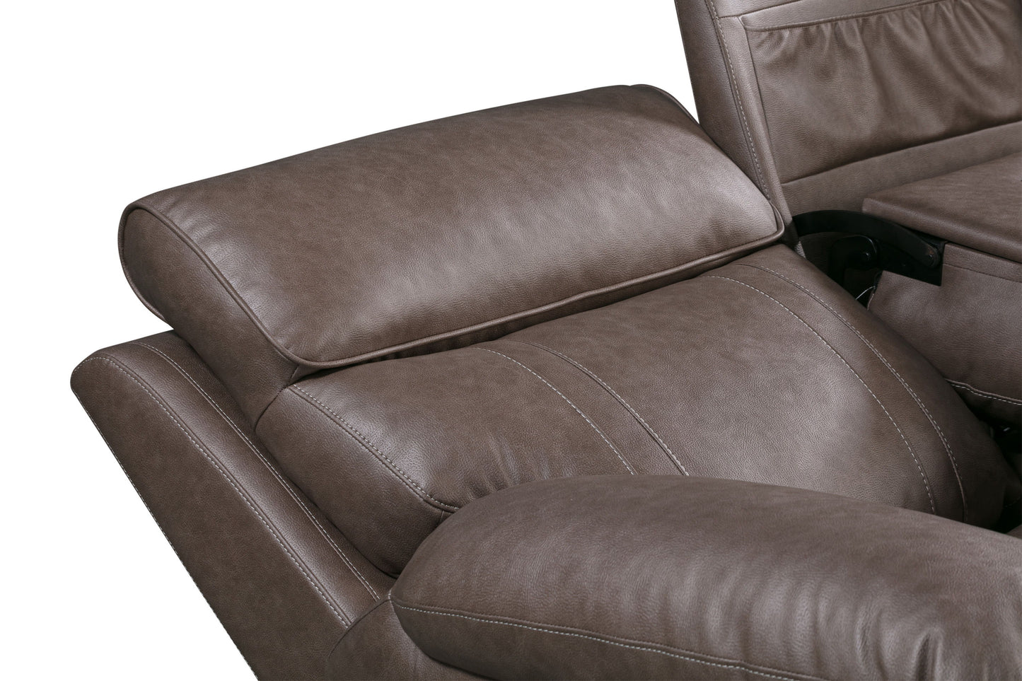 Theon - Manual Sofa With Drop Down Table - Stokes Toffee