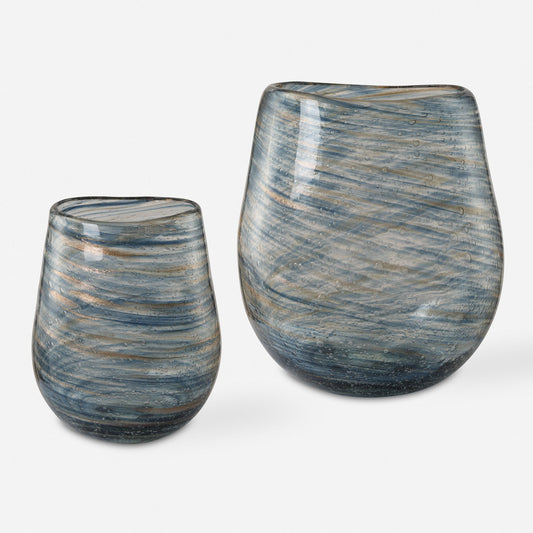 Aurora - Swirl Glass Vases (Set of 2)