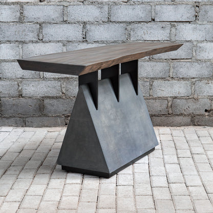 Vessel - Industrial Console Table - Dark Brown & Dark Gray