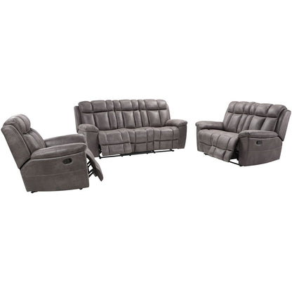 Goliath - Manual Reclining Sofa Loveseat And Recliner - Arizona Grey