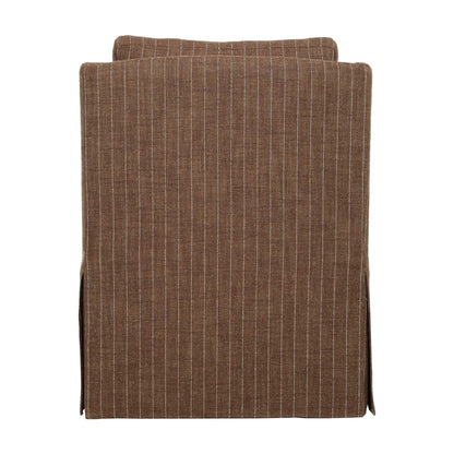 Luisa - Pinstripe Swivel Chair - Brown