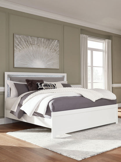 Maeling - King Upholstered Panel Bed - White