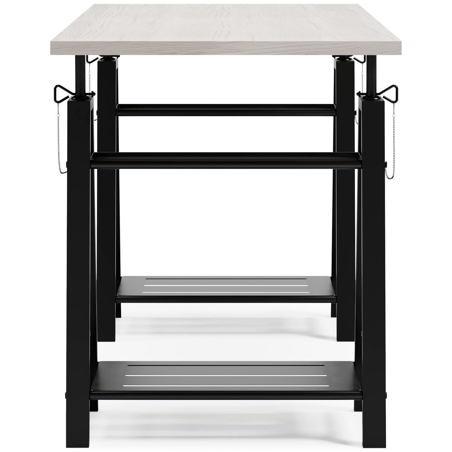 Bayflynn - White / Black - Adjustable Height Desk