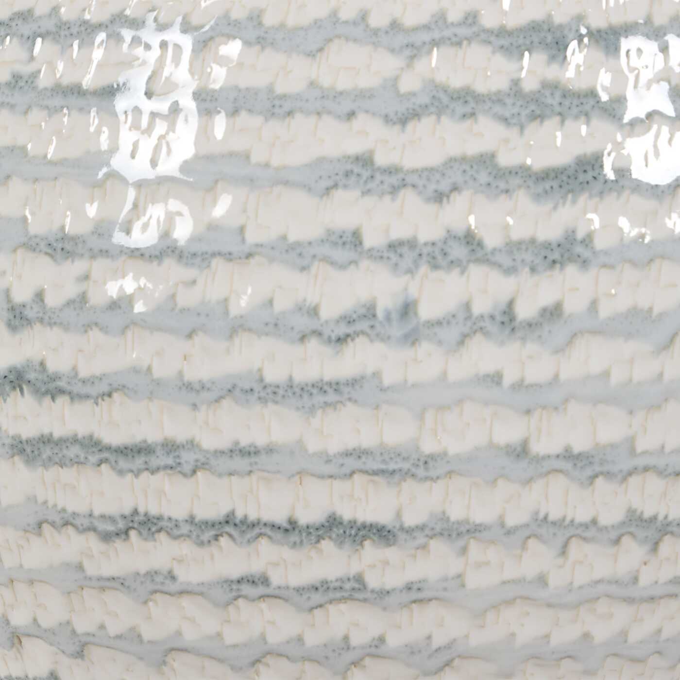 Clary - Horizontally Striped Table Lamp - Gray / White