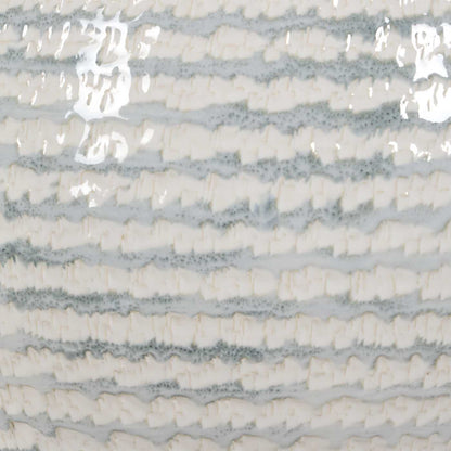 Clary - Horizontally Striped Table Lamp - Gray / White