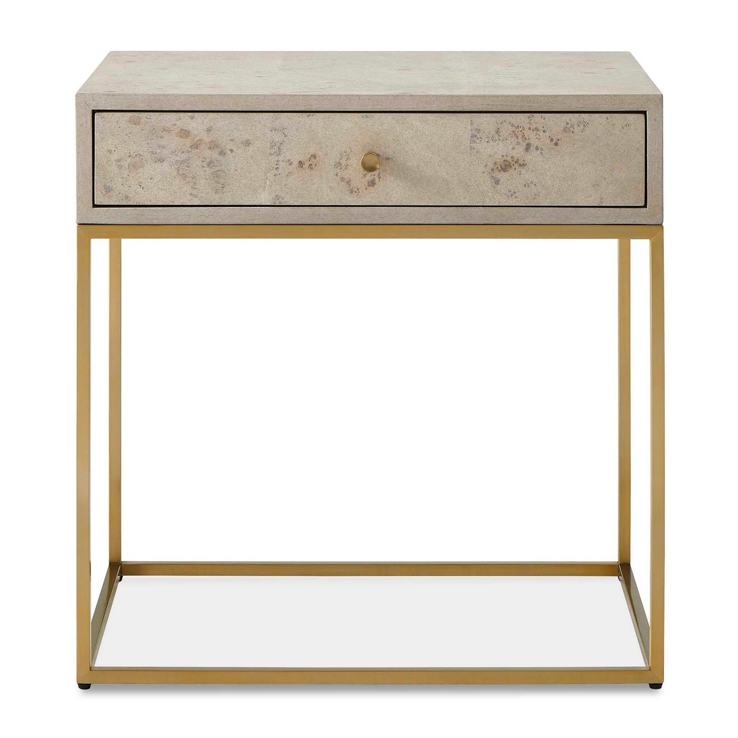 Pembrook - Side Table - Light Washed / Brass