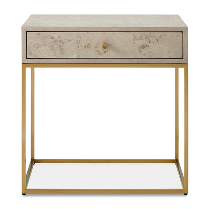 Pembrook - Side Table - Light Washed / Brass